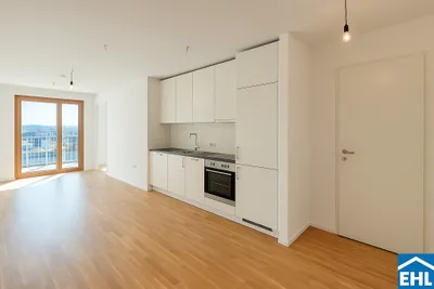 Sonnwendviertel: 2-Zimmer-Wohnung mit Balkon in der 6. Etage - Fitnessraum, Co-Working & Rooftop-Terrasse inklusive!