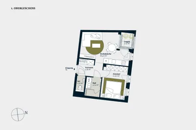 2-Zimmer-Wohnung kaufen in Wien – 41,72 m², € 354.600 – Bild 2 von 13