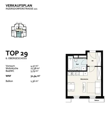 1-Zimmer-Wohnung kaufen in Wien – 31,94 m², € 235.000 – Bild 12 von 12