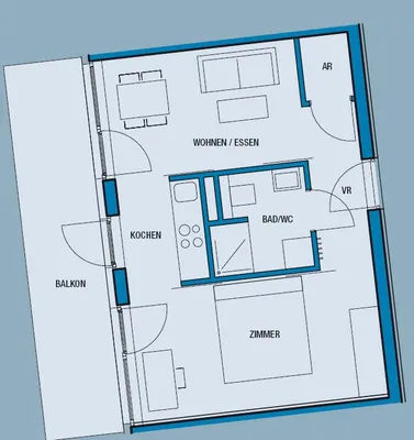 2-Zimmer-Wohnung mieten in Graz – 35,3 m², € 599 – Bild 8 von 8