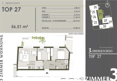 3-Zimmer-Wohnung mieten in Graz – 57 m², € 879 – Bild 5 von 5