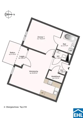 Wunderschöne 2-Zimmer-Wohnung mit Balkon – Bild 3