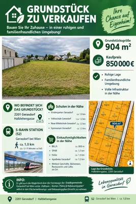 Grundstück kaufen in Korneuburg – 904 m², € 850.000