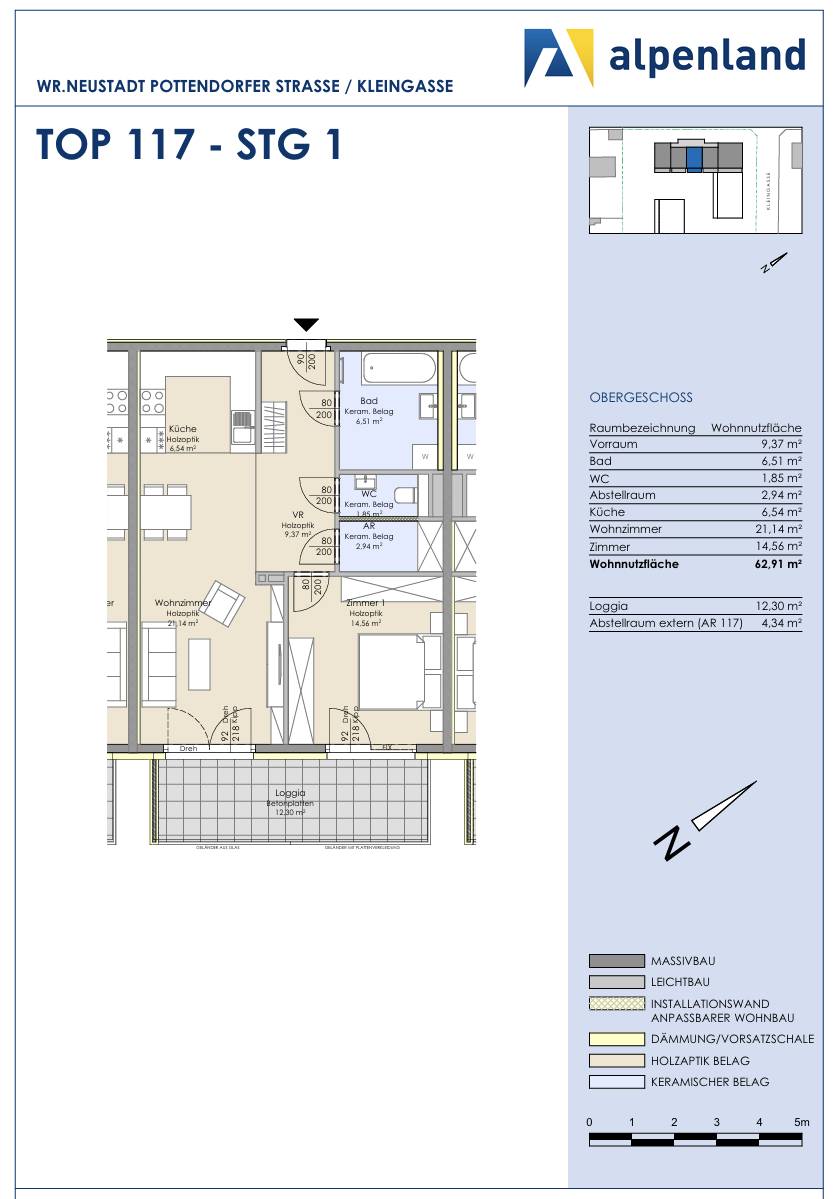 Neubau 2-Zimmer Wohnung, Balkon, Tiefgarage - 1 Monate mietfrei (Ersparnis €850) - Ansicht 2