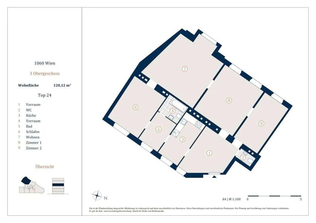 Unbefristet vermietete 4-Zimmer Wohnung, Nähe Westbahnhof - Widok 3