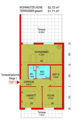 3 Zimmer- Wohnung mit großer uneinsehbarer Terrasse und einer weiteren kleinen Terrasse – Bild 2