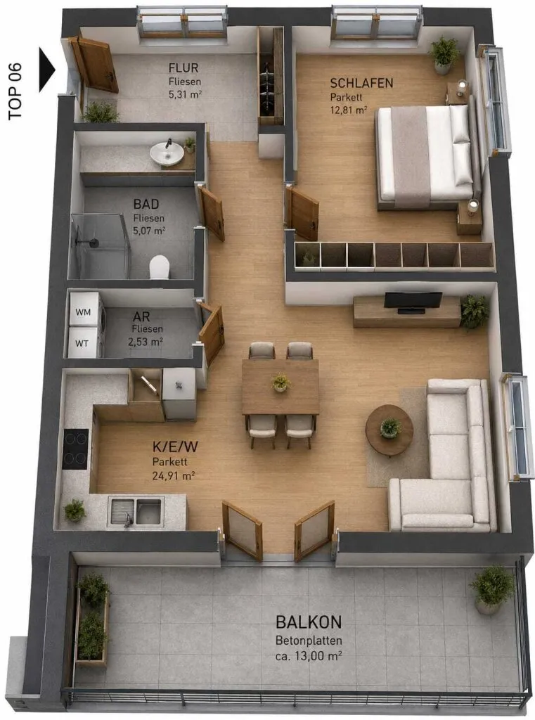 Thalgau Living Balkonwohnung Top 6/Provisionsfrei - Widok 2