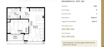 2-Zimmer-Wohnung kaufen in Wien – 53,2 m², € 329.900 – Bild 20 von 21