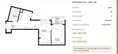 2-Zimmer-Wohnung kaufen in Wien – 53,2 m², € 329.900 – Bild 21 von 21