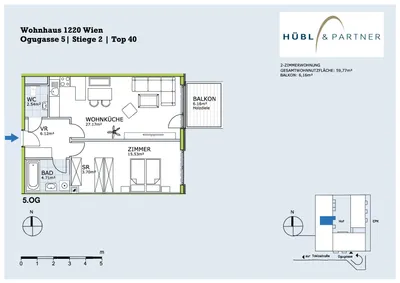 2-Zimmer-Wohnung mieten in Wien – 59,77 m², € 1.298 – Bild 14 von 14