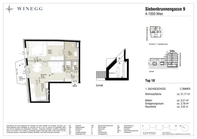 2-Zimmer-Wohnung kaufen in Wien – 51,17 m², € 484.500 – Bild 8 von 8
