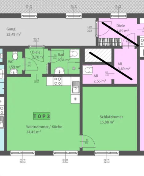Wohnung – Eisgarn - Ansicht 2