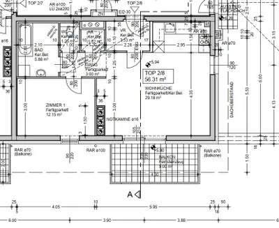 2-Zimmer-Wohnung mieten in Tulln – 56,31 m², € 578 – Bild 2 von 3