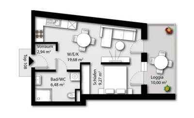 1-Zimmer-Wohnung kaufen in Wels-Land – 38,37 m², € 176.000 – Bild 9 von 9