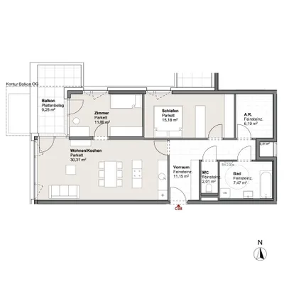 4-Zimmer-Wohnung kaufen in Zell am See – 84,61 m², € 542.593 – Bild 5 von 11