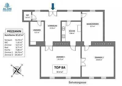 3-Zimmer-Wohnung mieten in Wien – 97,27 m², € 2.400 – Bild 21 von 21