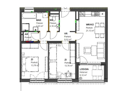 3-Zimmer-Wohnung mieten in Klagenfurt – 70 m², € 1.048 – Bild 9 von 9