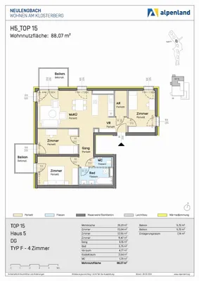 4-Zimmer-Wohnung mieten in Sankt Pölten Land – 88,07 m², € 910 – Bild 7 von 7