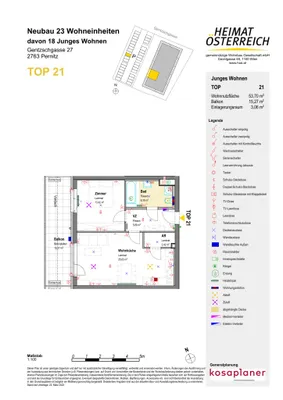 2-Zimmer-Wohnung mieten in Wiener Neustadt Land – 53,7 m², € 602 – Bild 3 von 7