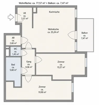 3-Zimmer-Wohnung mieten in Wien – 77,57 m², € 1.490 – Bild 15 von 15
