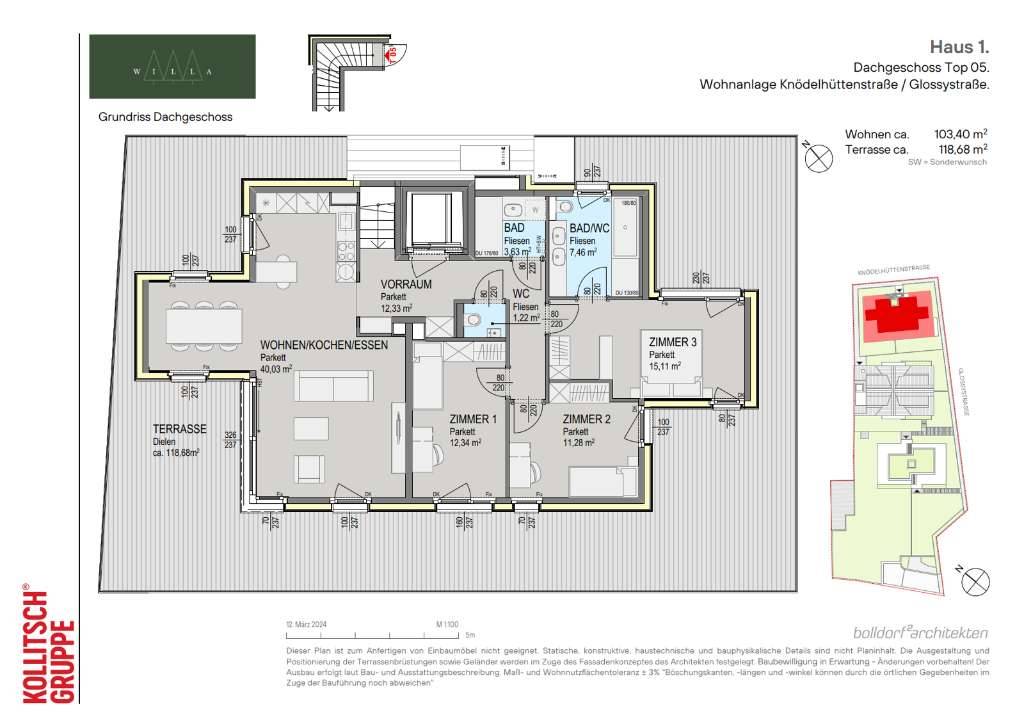 WILLA | Exklusives Penthouse in bester Lage am Wienerwald. - Ansicht 2