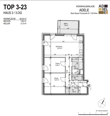 3-Zimmer-Wohnung mieten in Wien – 64,4 m², € 1.490 – Bild 16 von 16