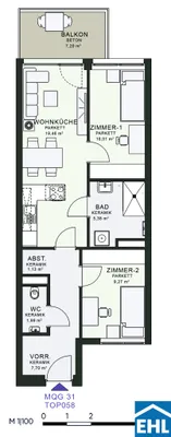 3-Zimmer-Wohnung mieten in Graz – 54,82 m², € 823 – Bild 24 von 24