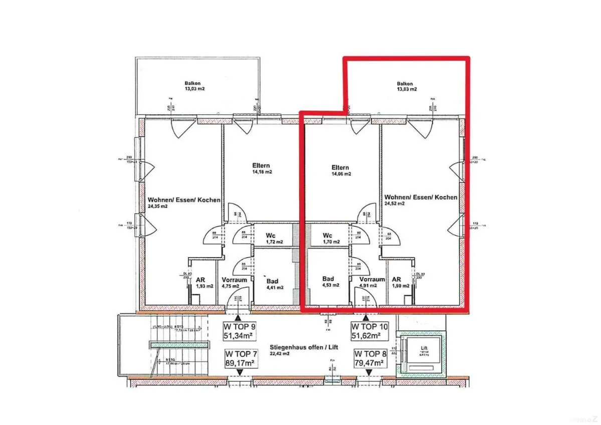 Moderne 2-Zimmer-Eigentumswohnung mit großem Balkon + Parkplatz + riesigem Kellerabteil - Ansicht 3