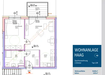 2-Zimmer-Wohnung mieten in Amstetten – 50,88 m², € 758 – Bild 12 von 12
