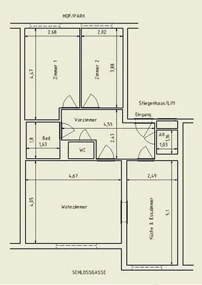 3-Zimmer-Wohnung mieten in Wien – 68 m², € 1.100 – Bild 4 von 5