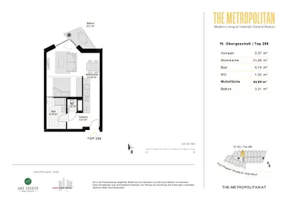 1-Zimmer-Wohnung mieten in Wien – 44,69 m², € 980 – Bild 22 von 22