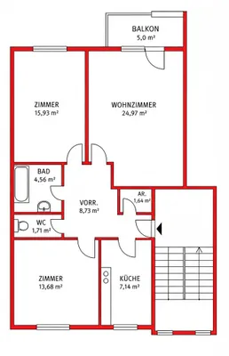 3-Zimmer-Wohnung kaufen in Mödling – 78 m², € 239.000 – Bild 2 von 2