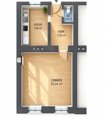 1-Zimmer-Wohnung kaufen in Wien – 36,5 m², € 125.000 – Bild 7 von 7