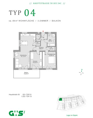 3-Zimmer-Wohnung mieten in Graz-Umgebung – 88,99 m², € 1.557 – Bild 18 von 18