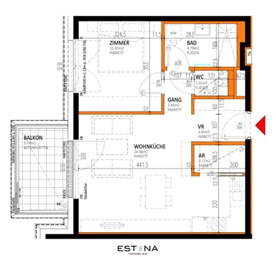 2-Zimmer-Wohnung kaufen in Wien – 50,5 m², € 285.000 – Bild 15 von 15