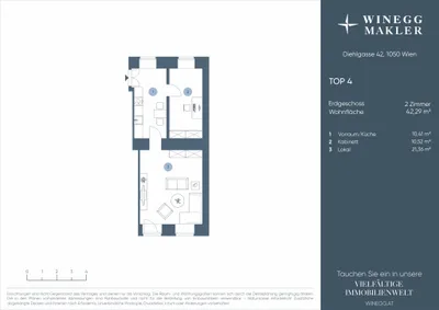2-Zimmer-Wohnung kaufen in Wien – 42,29 m², € 169.000 – Bild 16 von 18