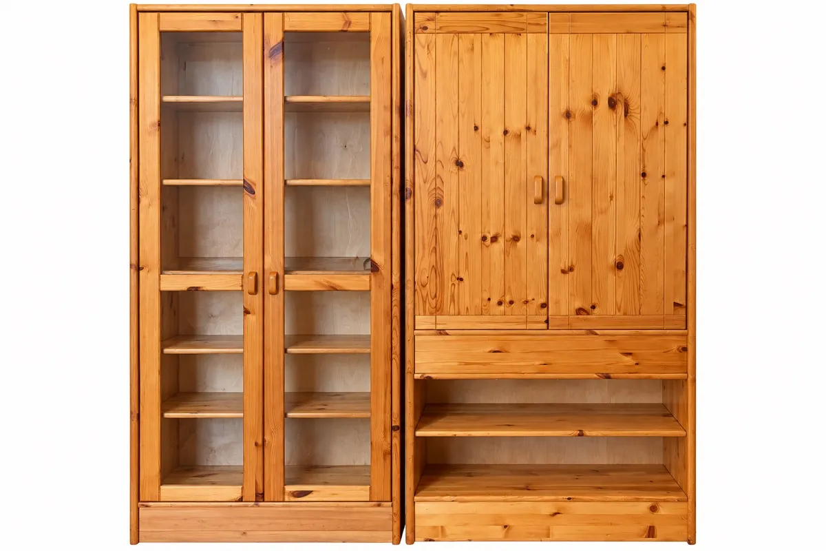 2 IKEA Kiefernholzschränke - Vitrine & Aufbewahrungsschrank - Landhausstil, € 120,- (8045 Andritz)