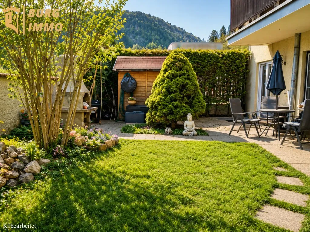 Ankommen & Wohlfühlen: Gartenwohnung mit sonniger Terrasse & Parkplatz