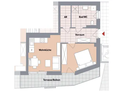 2-Zimmer-Wohnung kaufen in Graz – 42,09 m², € 228.600 – Bild 10 von 11