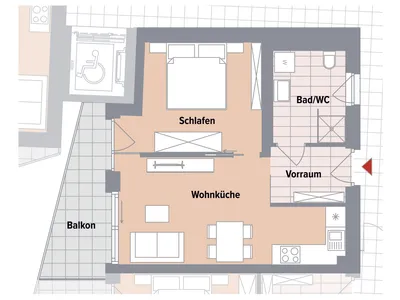 2-Zimmer-Wohnung kaufen in Graz – 42,09 m², € 228.600 – Bild 8 von 11