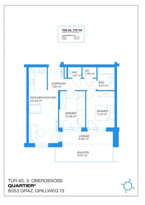 3-Zimmer-Wohnung mieten in Graz – 68,5 m², € 899 – Bild 10 von 10