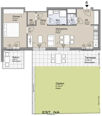 2-Zimmer-Wohnung kaufen in Wien – 53,43 m², € 454.000 – Bild 22 von 22