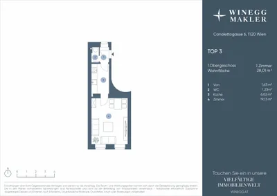 1-Zimmer-Wohnung kaufen in Wien – 28 m², € 120.000 – Bild 6 von 6