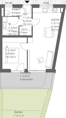 2-Zimmer-Wohnung mieten in Graz – 46,72 m², € 903 – Bild 11 von 11