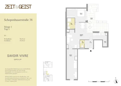 3-Zimmer-Wohnung mieten in Wien – 74,19 m², € 1.999 – Bild 5 von 5