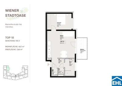 2-Zimmer-Wohnung mieten in Wien – 48,7 m², € 1.220 – Bild 13 von 13