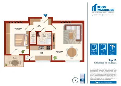 2-Zimmer-Wohnung kaufen in Linz Land – 48 m², € 140.000 – Bild 14 von 14
