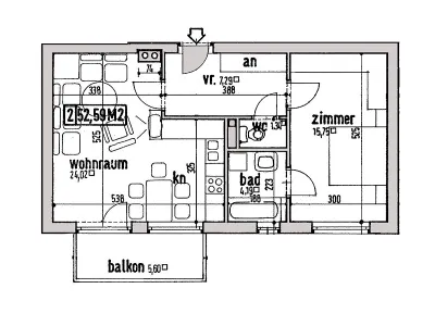 2-Zimmer-Wohnung mieten in Murau – 52,5 m², € 652 – Bild 2 von 2