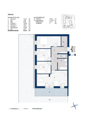 4-Zimmer-Wohnung mieten in Melk – 87,27 m², € 1.062 – Bild 3 von 3