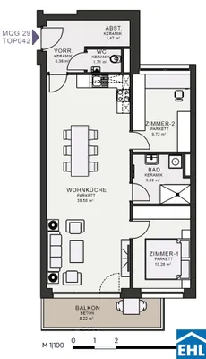 3-Zimmer-Wohnung mieten in Graz – 72,88 m², € 1.078 – Bild 7 von 7